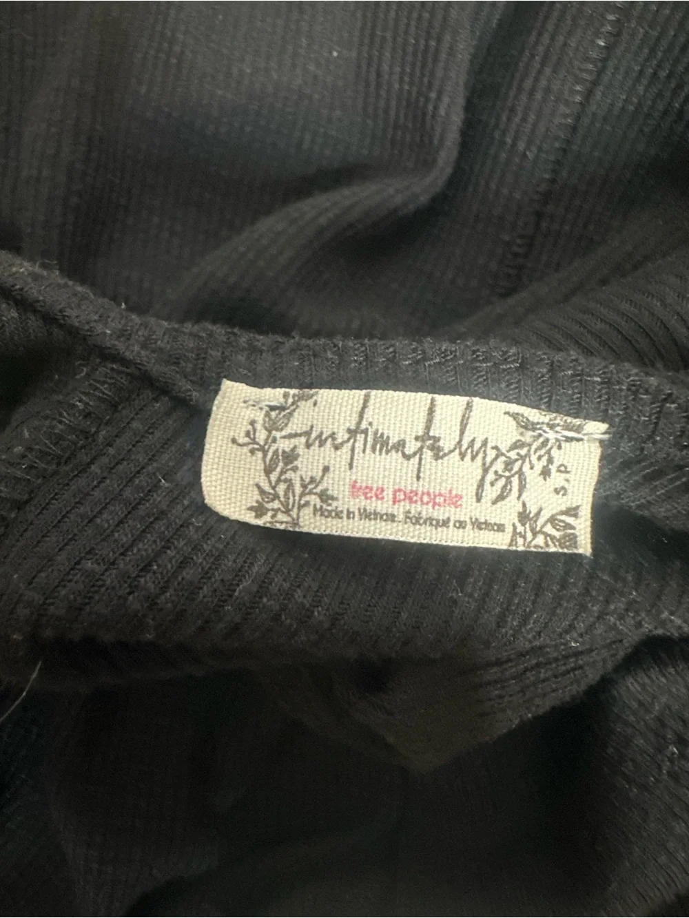 Free People Black V-Neck Swing Tank